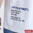 【5th STREET】男潮流貼布刺繡短袖T恤-白色