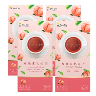 【BeeZin康萃】輕孅蜜桃紅茶x4盒(12公克/包;7包/盒)