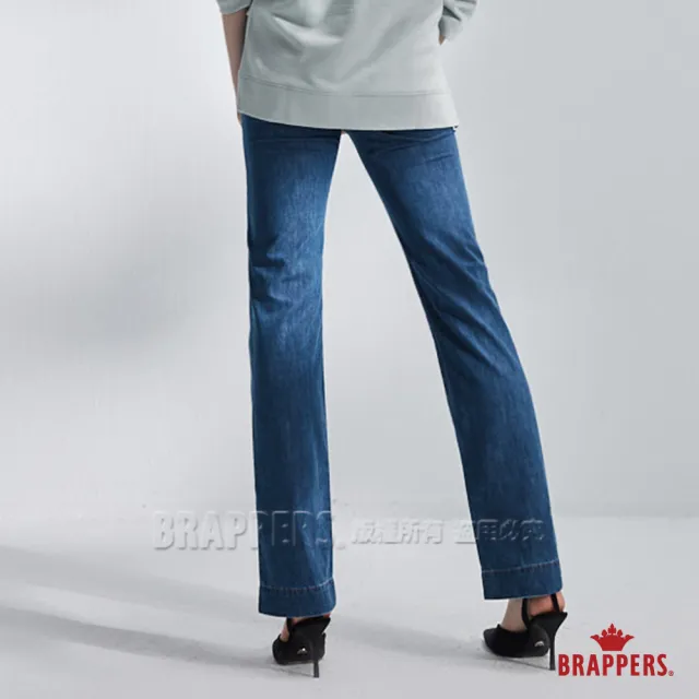 【BRAPPERS】女款 簡約素雅彈性直筒褲(深藍)
