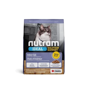 【Nutram 紐頓】I17專業理想系列-室內化毛貓雞肉+燕麥 1.13kg/2.5lb*2包組(貓糧、貓飼料、貓乾糧)