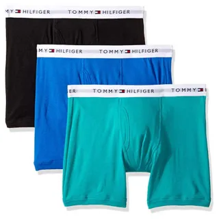 【Tommy Hilfiger】男時尚黑藍綠色混搭四角修飾內著3件組-網(預購)
