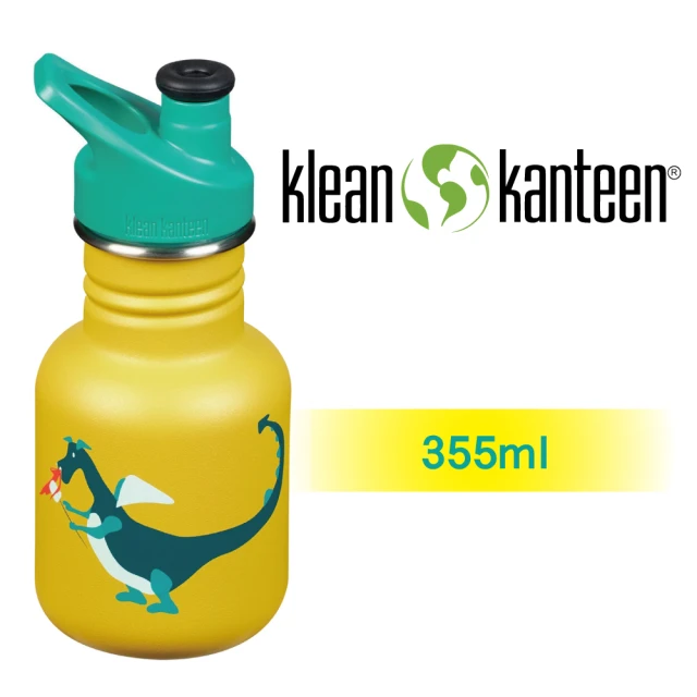 【美國Klean Kanteen】幼童窄口不鏽鋼經典水瓶-355ml(小惡龍)