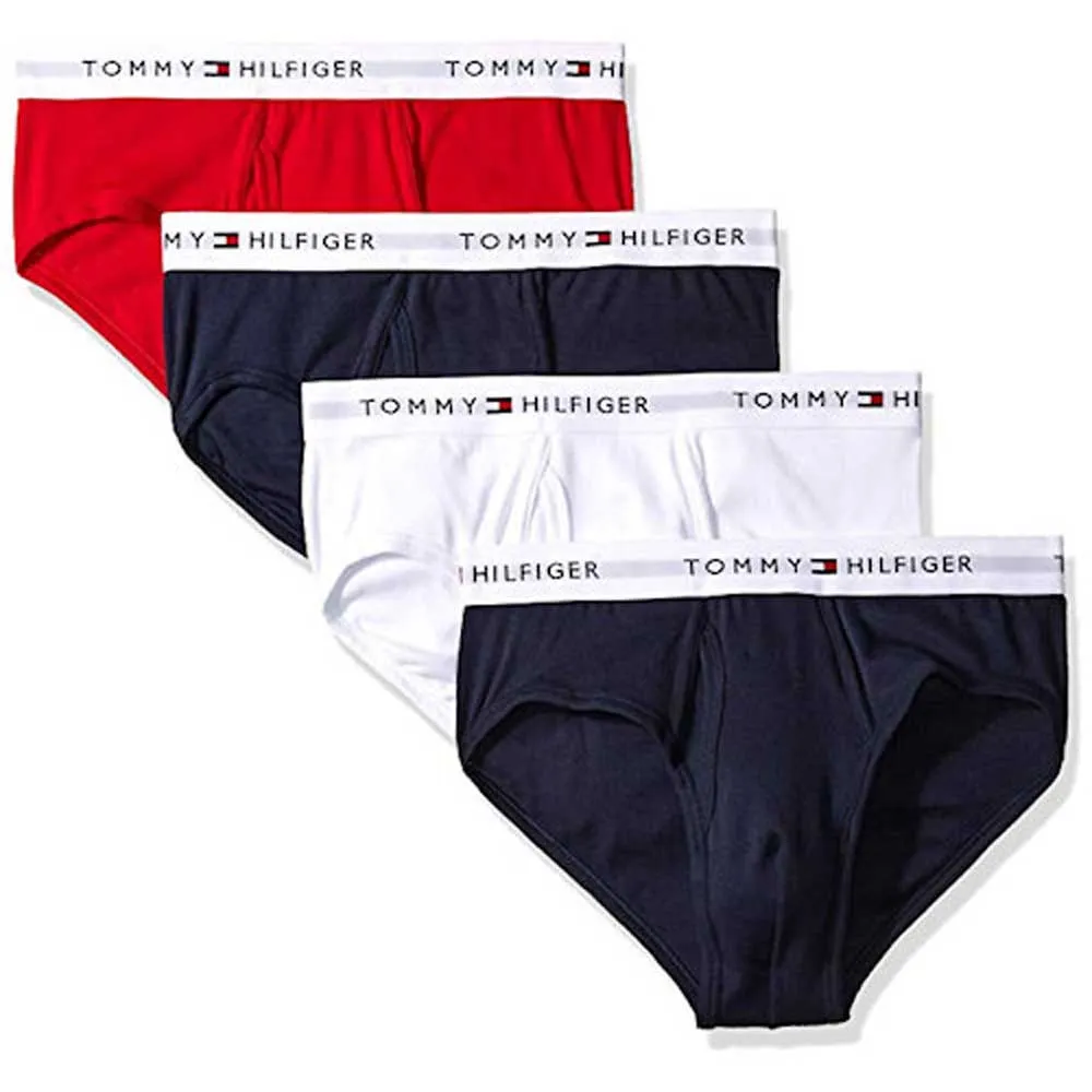 【Tommy Hilfiger】男時尚紅寶藍白色混搭三角內著4件組-網(預購)