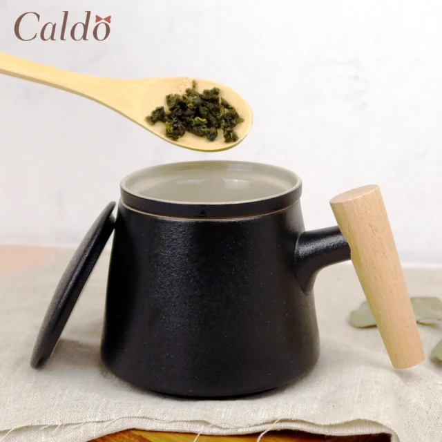 Caldo 卡朵生活 雅致茗茶泡茶磨砂木柄杯400ml