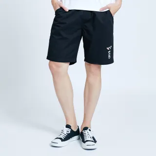 【5th STREET】男LOGO刺繡休閒短褲-黑色