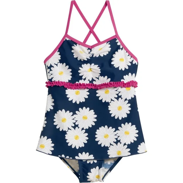 【Playshoes】抗UV防曬兒童連身泳裝-雛菊裙(認證UPF50 洋裝式泳衣)