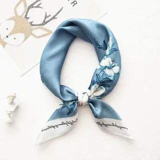 【vivi 流行生活館】春秋夏天新款百搭領巾.小方巾(052203藍)