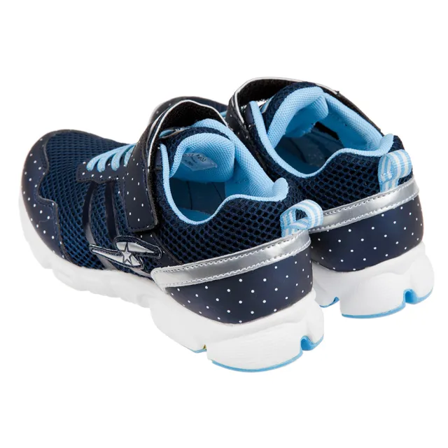 【布布童鞋】Moonstar日本點點深藍亮皮3E兒童機能運動鞋(I0X025B)