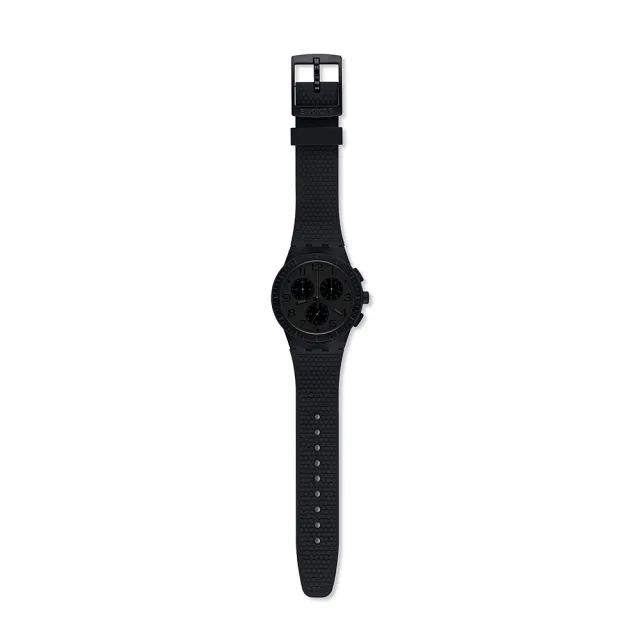 【SWATCH】Chrono 原創系列手錶 PIEGE 深沉酷黑 瑞士錶 錶 三眼 計時碼錶(42mm)