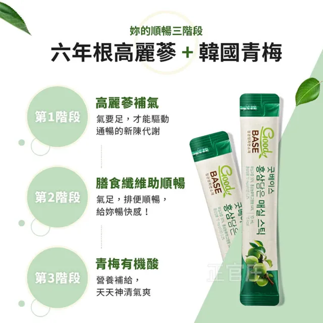 【正官庄】買一送一★高麗蔘青梅順暢飲-stick 2盒組(10mlx30入/盒)-排便順暢 膳食纖維 幫助消化 維生素