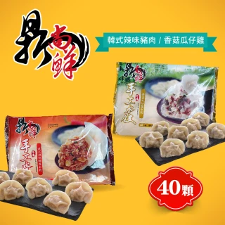 【四海遊龍】鼎尚鮮手工大水餃40粒(韓式辣味豬肉/香菇瓜仔雞)