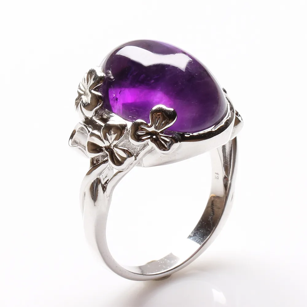 【寶石方塊】被朱佩紫天然紫水晶戒