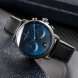 【Nordgreen】ND手錶 先鋒 Pioneer 42mm 深空灰殼×藍面 極夜黑純素皮革錶帶(PI42GMVEBLNA)