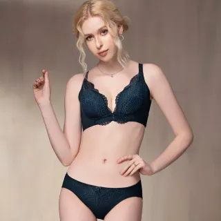 【Swear 思薇爾】S挺美力系列B-D罩無鋼圈前扣背心型蕾絲包覆塑身女內衣(耀映綠)