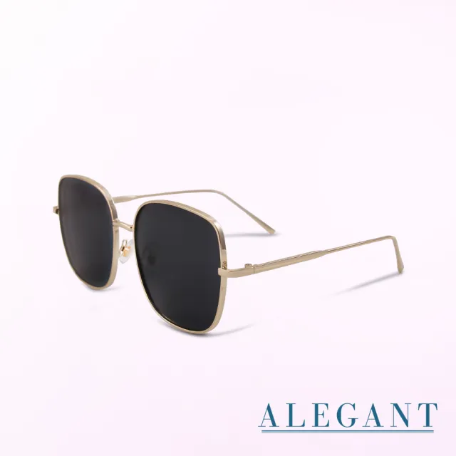 【ALEGANT】佛羅倫斯的老橋俯瞰(韓系超人氣品味黑微方金框偏光墨鏡/UV400太陽眼鏡)