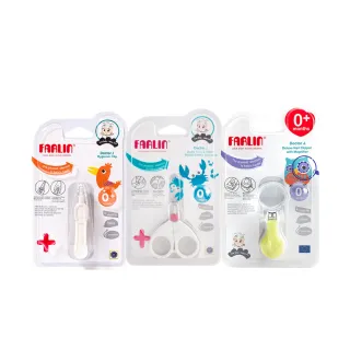 【Farlin】新生嬰兒安全清潔三件組(含放大鏡指甲剪/專用剪刀/衛生鑷子)