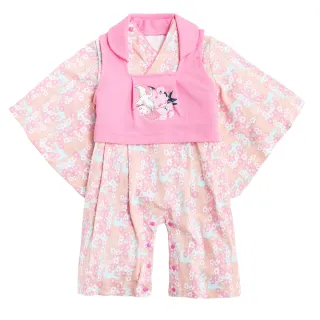【Baby 童衣】任選 日本造型服 女寶寶連身衣 背心套裝組 12007(粉底櫻花)