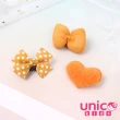 【UNICO】兒童少髮量活潑黃搭蕾絲皇冠造型汗毛夾髮夾-5入組(髮飾/配件/聖誕)