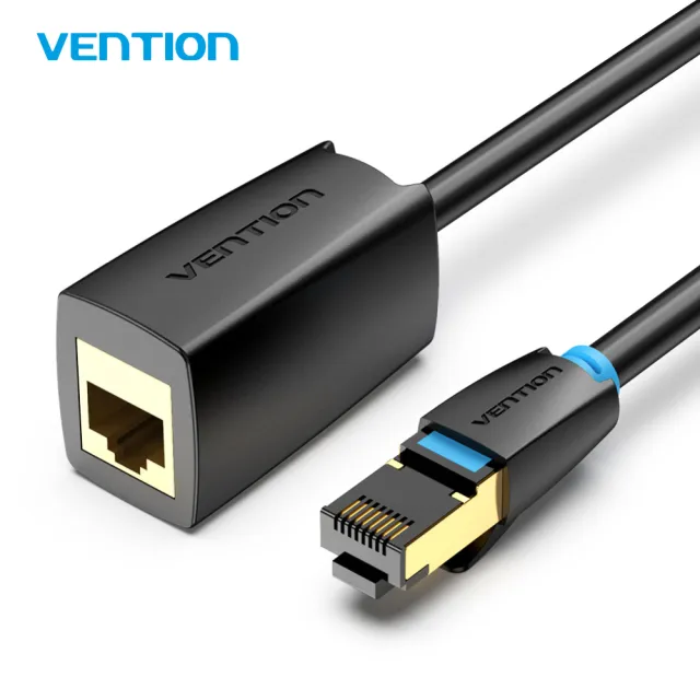 【VENTION 威迅】CAT8 八類 1M 40Gbps光速傳輸 雙遮蔽網路線 延長線(IKH系列)