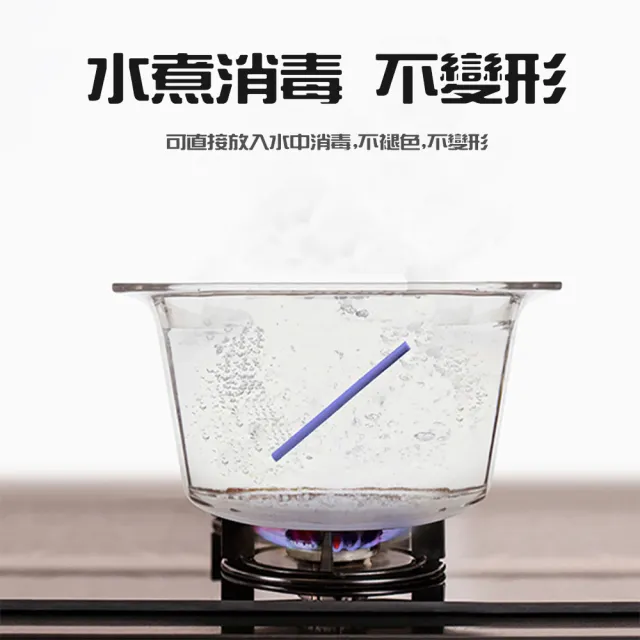 卡扣式環保吸管六入組贈收納膠囊(環保吸管 硅膠吸管)