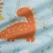 【GOLDEN-TIME】40支精梳棉兩用被床包組-恐龍草原(加大)
