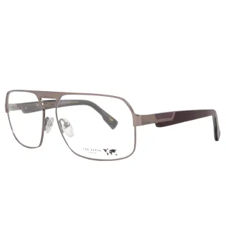 【TED BAKER】限量新款 紳士復古飛行員方框款光學眼鏡(TBG409-986 銀)