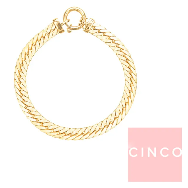 【CINCO】CINCO 葡萄牙精品 Dona Lola bracelet 925純銀鑲24K金手鍊 低調奢華款(925純銀)