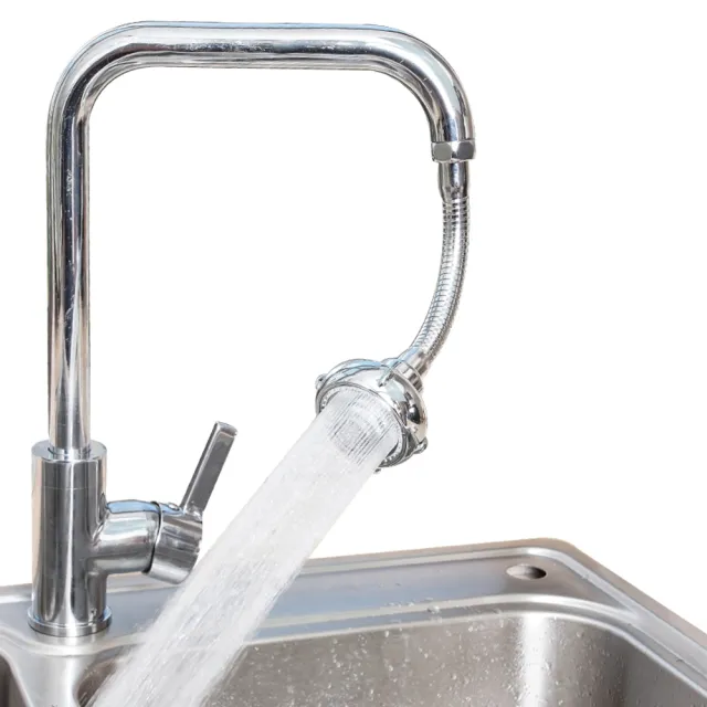 KB021 廚房水龍頭起泡器 可固定 廚房軟管 接頭增壓(防濺水 萬象軟管 水管延伸器 節水 兩段式起泡器)