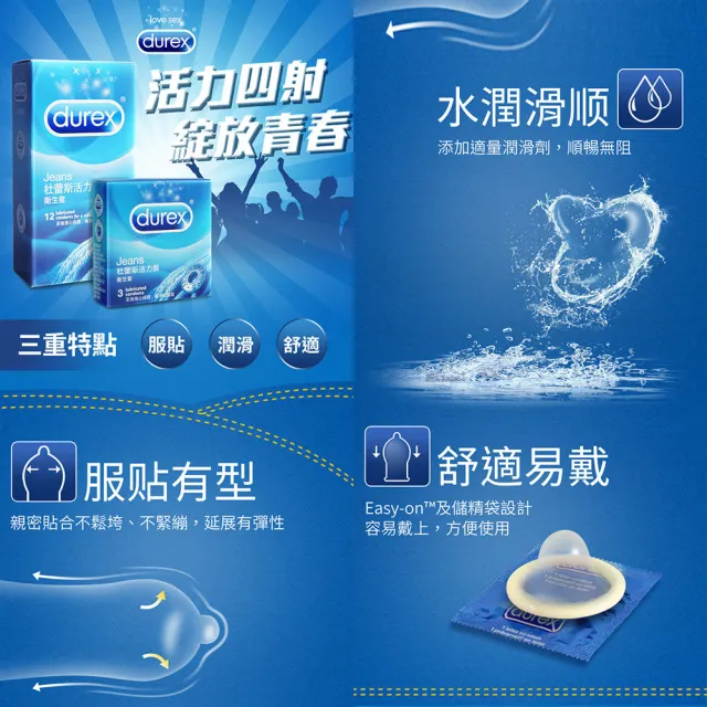 【Durex杜蕾斯】活力裝保險套12入/盒