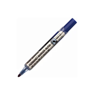 【Pentel 飛龍】NLF50-C圓頭後壓式油性筆 藍(3支1包)