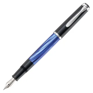 【Pelikan】百利金 M205 藍大理石紋鋼筆(送原廠4001大瓶裝墨水)