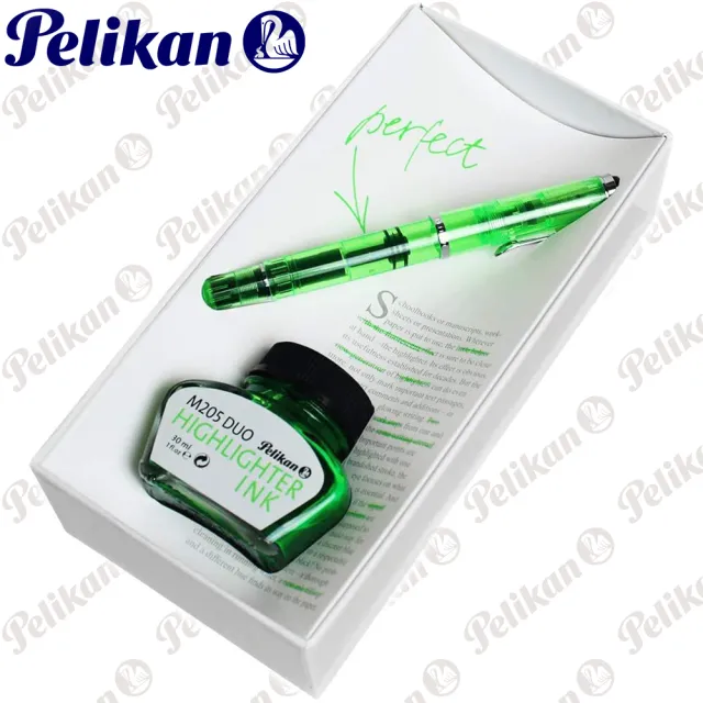 【Pelikan】百利金 M205 螢光綠墨水禮盒組 鋼筆