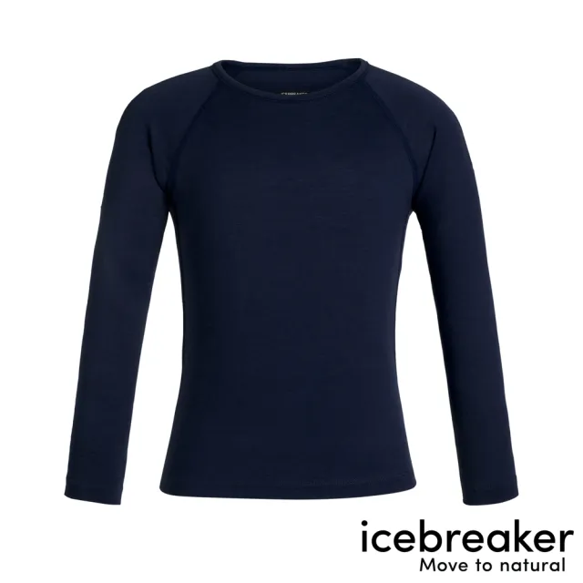 【Icebreaker】兒童 Oasis 圓領長袖上衣-BF200-深藍(IB104501-423-14)