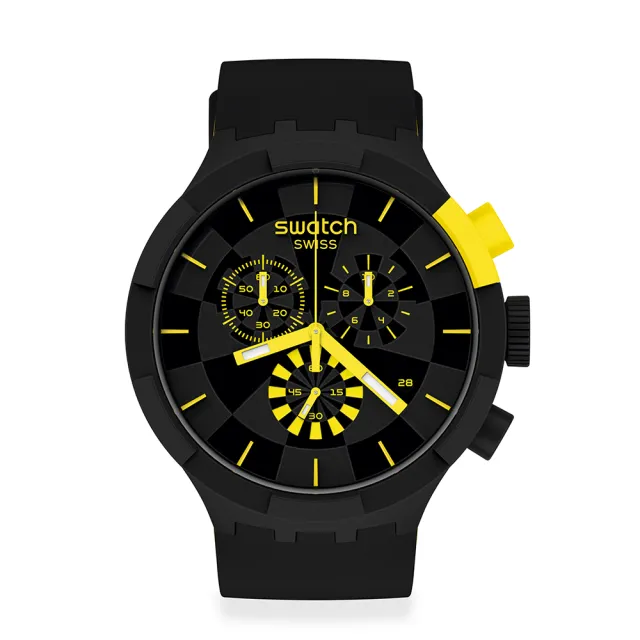 【SWATCH】BIG BOLD系列手錶 CHECKPOINT YELLOW 瑞士錶 錶(47mm)