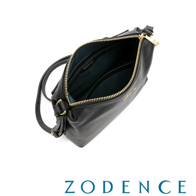 【ZODENCE 佐登司】RELAX系列進口彩色牛皮斜背包-大(黑)