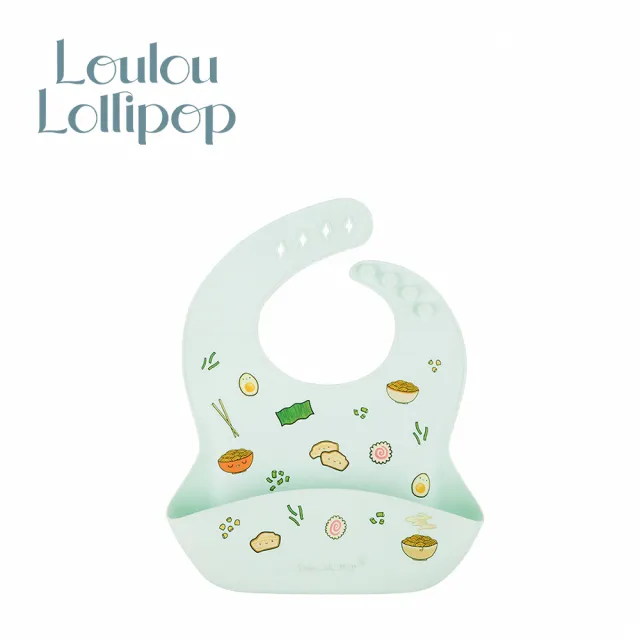 【Loulou lollipop】寬口袋立體防水防漏矽膠圍兜(多款可選/兒童學習餐具/寶寶吃飯圍兜)