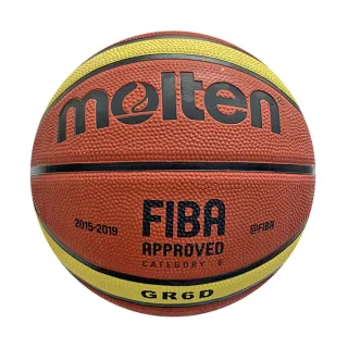 【MOLTEN】Molten 籃球 6號 女子 室外 大學 高校 橡膠 深溝 12片貼 棕黃(BGR6D-YBW)
