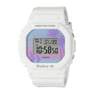 【CASIO 卡西歐】BABY-G 海灘風情電子錶 橡膠錶帶 霧面白 防水200米(BGD-560BC-7)