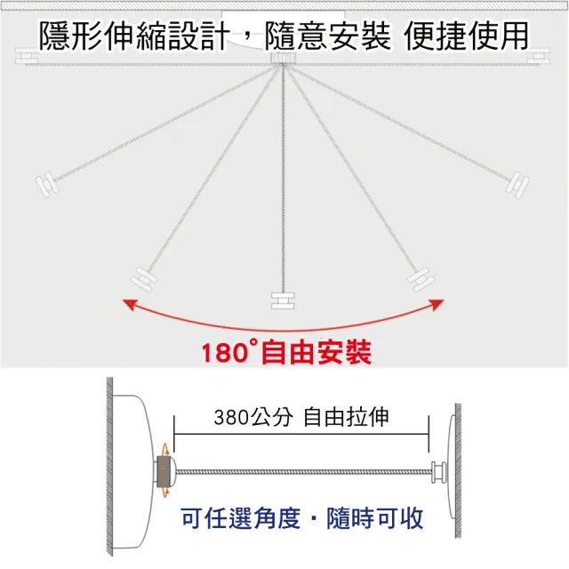 【新錸家居】304隱形伸縮曬衣繩_方形3.8米(免釘打孔任選-晾衣繩 拉繩 陽台室內室外 多功能晾衣架 晾衣服)