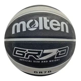 【MOLTEN】Molten 籃球 7號 男子 室外 大學 橡膠 深溝 12片貼 彈力 韌性 抓感 黑灰(BGR7D-SBK)