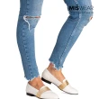 【MISWEAR】女-平底鞋-MISWEAR 真皮金飾寬版樂福鞋-時尚白