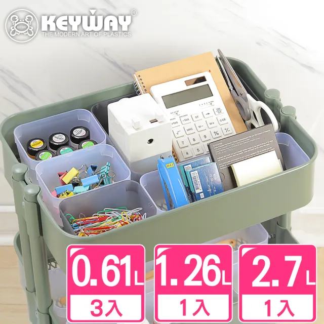 【KEYWAY 聯府】貝利深型整理盒1號+3號+4號-5件組 透明(堆疊收納 整理盒 置物盒 MIT台灣製造)