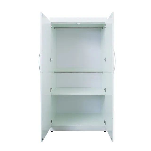 【南亞塑鋼】3尺二門塑鋼衣櫃(白色)