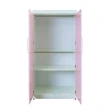 【南亞塑鋼】3尺二門塑鋼衣櫃(白色+粉紅色)
