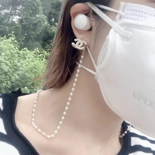 【HaNA 梨花】韓國輕奢OL水晶珍珠口罩項鍊二用(可當長項鍊配戴)