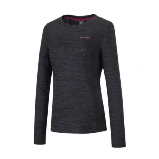 【Mountneer 山林】女 圓領雲彩針織保暖衣-黑色 22P18-01(長袖/旅遊/內著)