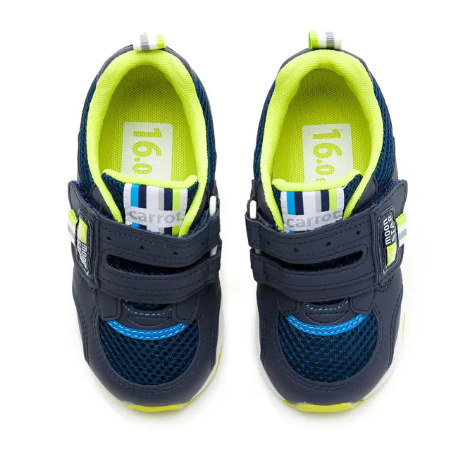 【MOONSTAR 月星】童鞋四大機能系列-寬版辦帶速乾機能鞋(深藍)