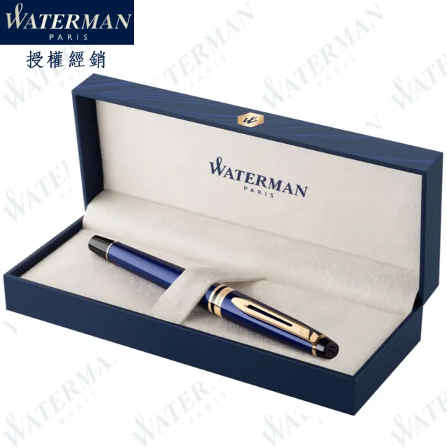 【WATERMAN】新版 權威系列 藍色金夾 18K金F尖 鋼筆 法國製造(EXPERT系列)