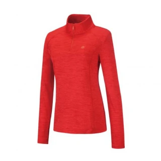 【Mountneer 山林】女 雲彩針織保暖上衣-紅色 22P16-37(保暖衣/中層衣/ 吸濕排汗透氣/禦寒)