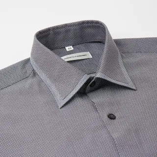 【ROBERTA 諾貝達】台灣製 舒適易整理 休閒格紋長袖襯衫(灰色)